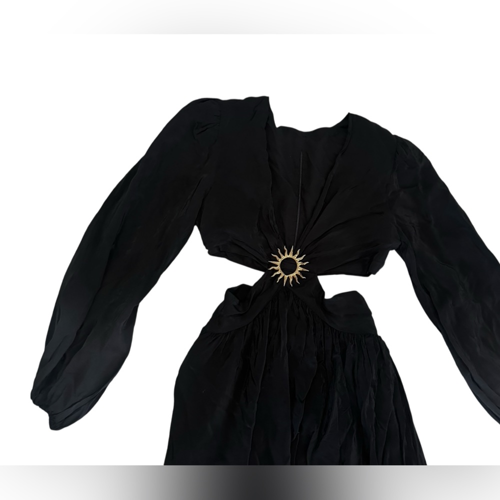 FARM RIO Black Cut Out Maxi Dress with Sun Buckle Small - Picture 8 of 16
